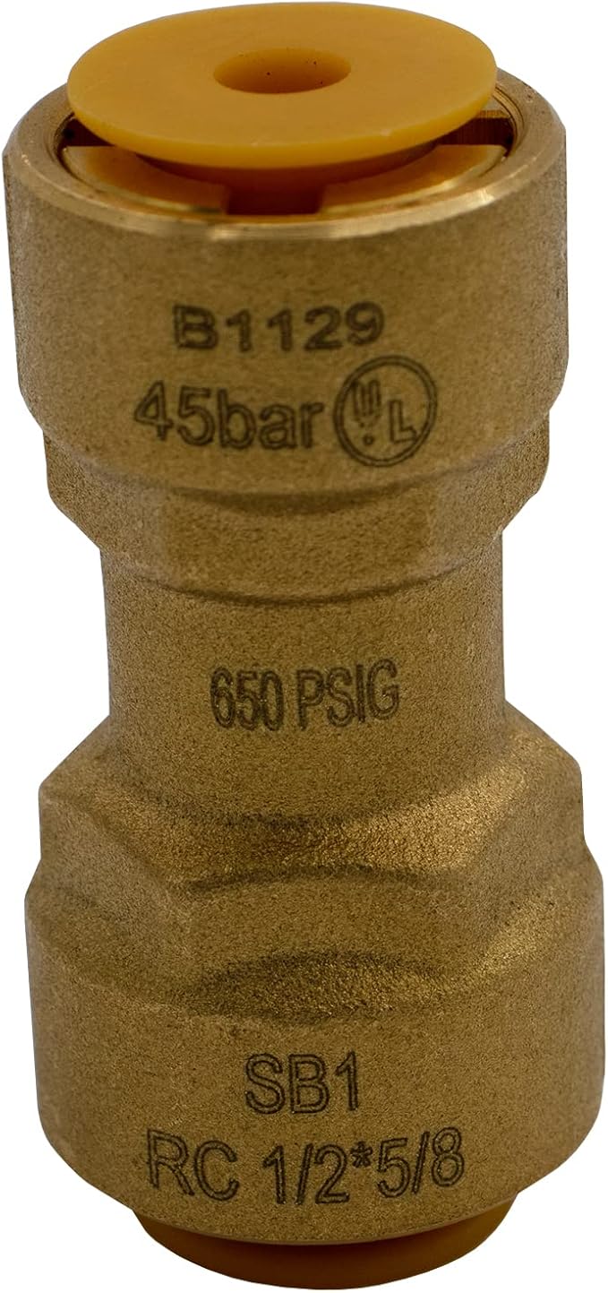 Supplying Demand SB1 5/8 x 1/2 Inch Reducer Quick Connect HVAC Brass Coupler Fitting