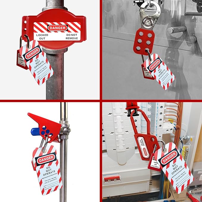 BULANGD Labels Lockout Tagout Tags, 40 Danger Do Not Operate Tags for Lock Out Tag Out with 40 Zip Ties, Tear & Water Resistant Loto Tags
