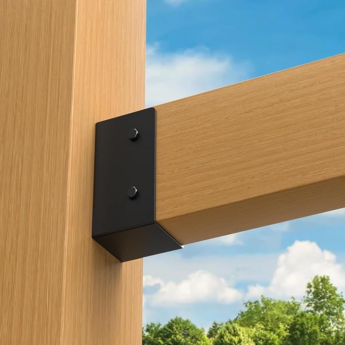 Concealed Joist Hanger (6 Pack), 2"x4" Outdoor Concealed-Flange Joist Bracket with Screws, Q235B Steel Powder Coated Concealed Mount Light Joist Hangers for 2"x4" Beam, Swing, Handrail, Fence
