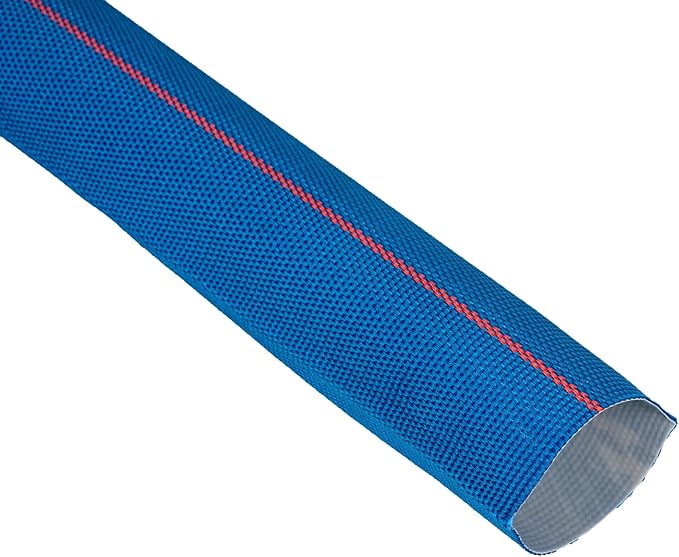 Pool Backwash Hose 1-1/2” × 100 ft Heavy Duty PVC Water Discharge Pipe Flexible Reinforced Pump Drain Hose, 1.5 in Diameter & 2.4 inch Width Lay Flat, with 2 Clamps (1.5in-100ft)
