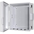 Electrical Junction Box, Ventilated Design, Cable Grommets, Indoor/Outdoor Use with Mounting Panel & Hinged Cover. Waterproof IP 65. (Grey Cover, 13"x13"x5.1")