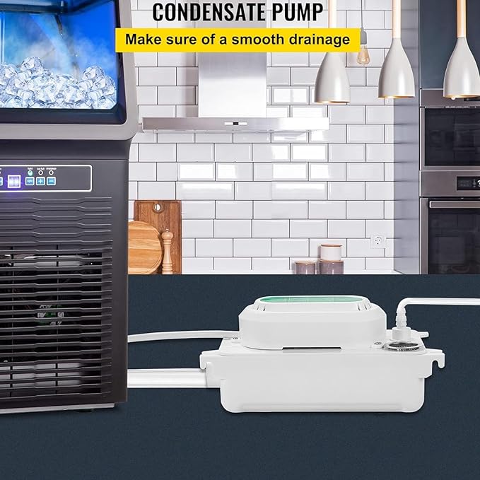 Condensate Pump, 100-230V Automatic Drain Pump HVAC Lift Removal Drain with 500ml Tank for Furnace Boiler Dehumidifier Refrigeration