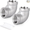 TAISHER 2PCS 304 Stainless Steel 90 Degree elbow,1-1/2" NPT Female Pipe to 1-1/2" NPT Female 304 Stainless Steel Pipe Fitting