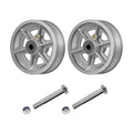 6" X 2" Sliding Gate Wheels, （2 Pack）Cast Iron V Groove Wheel with Roller Bearing-1000 lbs Capacity, Rolling Gate Wheels, Sliding Gate Casters, Gate wheels for Metal Tube Gate, Silver