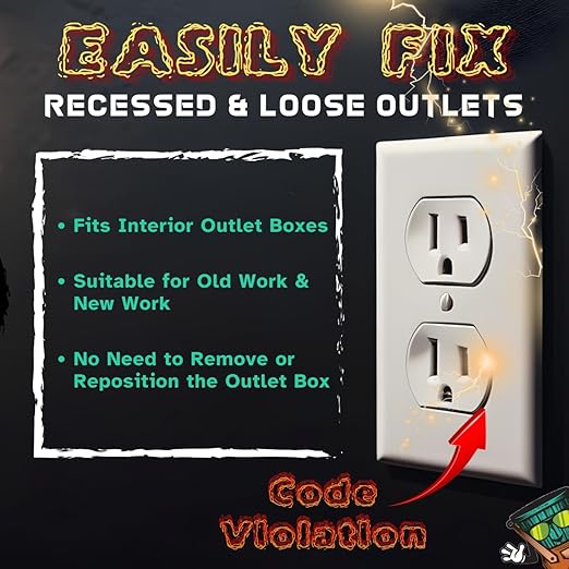 1/2" Single Gang Receptacle Outlet Box Extenders - UL Listed - Electrical Outlet Extender for Electrical Box and Electrical Outlet Switches (Pack of 5)