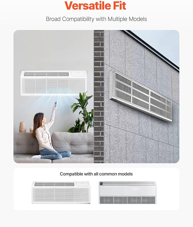 VEVOR Air Conditioner Wall Sleeve, 42 in Through The Wall Air Conditioner Sleeve, Exterior Grille, Wall AC Sleeve, Fit Most Brands of Through The Wall Air Conditioner, Durable and Weather-Resistant