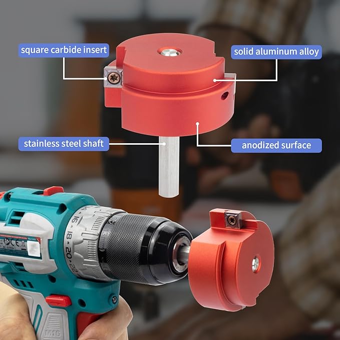 2 Wings PVC Pipe Reamer, Plastic PVC Pipe Fitting Saver Kit Fit into Standard 1/2" Drills 2inch Head Socket Saver Tool