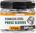 30 Pack 3/4" Pex Stainless Steel Press Sleeves, SUNGATOR 3/4'' Press Sleeves for 3/4 Inch Pex Pipe, Brass or Poly PPSU Pex Fittings