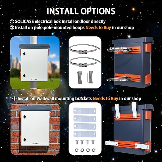Outdoor Electrical Box NEMA Enclosure Weatherproof Junction Box with Fan Vent Metal Electrical Cabinet with Shelves(24x20x12”)