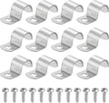 uxcell 12Pcs 18mm(11/16") One Hole Rigid Pipe Strap, 304 Stainless Steel Conduit Clamp Thicken U Bracket Heavy Duty Pipe Clamp with Self-Tapping Screws for Fixing Tube Cable, Silver