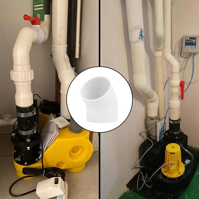 4" 45 Degree PVC Elbow Pipe Fitting Connector (Socket x Socket) Furniture Build Grade SCH40 4 Inch 45 Degree Elbow PVC Corner Adapter for Home Sewer Plumbing Water Line