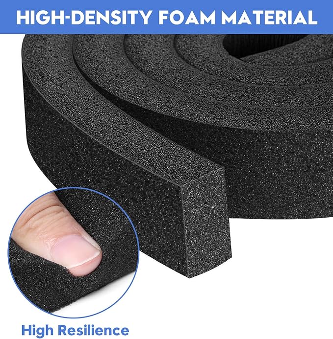 2 Rolls Air Conditioner Window Seal, 1''X1''X 6.5 Ft Non-Adhesive Foam with White Points, Air Conditioner Foam Insulation for Door/Window Seal, Total 13FT