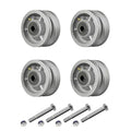 4" X 2" Sliding Gate Wheels, Cast Iron V Groove Wheel with Roller Bearing-700 lbs Capacity, Rolling Gate Wheels, Sliding Gate Casters, Gate wheels for Metal Tube Gate, Silver（4 Pack）