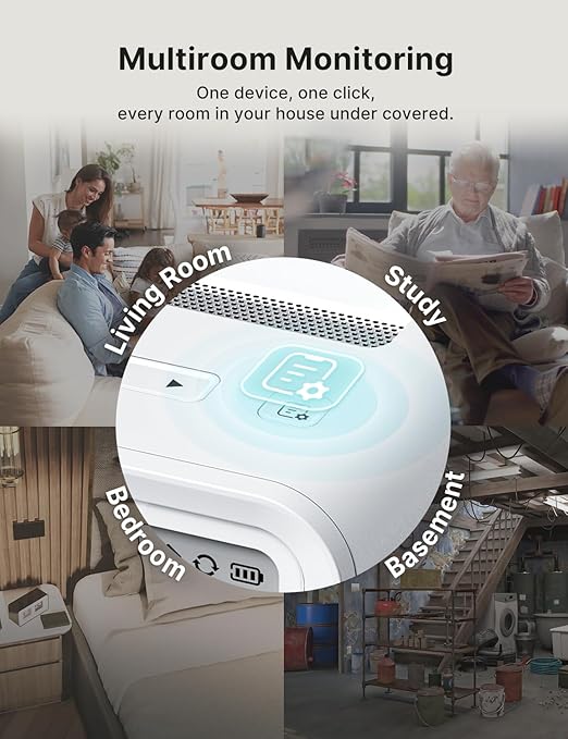 X-Sense Radon Detector, Audible & Visual Alerts, One-Touch Reset, Stores Up to 99 Local Reports, with Temperature & Humidity Range Display, Long-Term Accurate Monitoring Up to 999 Days, Model XR0B-SR