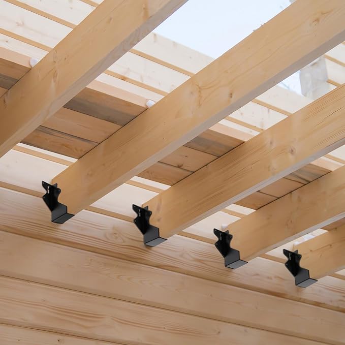20Pcs Black 2x4 Joist Hangers for Wood,18 Gauge Metal Face Mount Joist Hanger,Lu24 Joist Hangers Powder Coating,Hurricane Ties for Rafter,Rafter Brackets 2x4 for Deck,Floor,Roof Overhang,Ceiling Joist