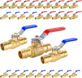 30-Pack Foskan 1" Brass PEX-A Full Port Ball Valve, Quarter Turn Shut-off Valve for PEX-A Tubing(Blue and Red)