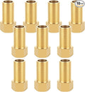 10 PCS Brass Pipe Fittings, 1/2" Female to 1/2" Male Pipe Longer Fitting Converter Adapter, 1/2 inch Brass Extension Pipe Nipple Connector(Length 1.96 Inch/50 mm)
