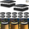 Peasur 4x4 Solar Post Cap Lights Outdoor 12 Packs, 3 Lighting Modes LED Post Light Solar Powered Waterproof, Fence Deck Lights for Wood/Vinyl Posts