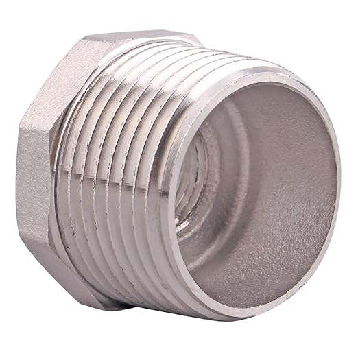 Reducer Hex Bushing 1" NPT Male 3/8" NPT Female Stainless Steel Reducing Flush Adapter Cast Pipe Fitting