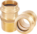 30-Pack HeSun Copper Press Fitting Adapter,1" Press X 1" Male NPT Adapter, LF Brass(PEX1807351-30)