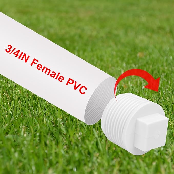 20 Pack 3/4" PVC SCH40 Male Threaded Pipe End Cap Adaptor - PVC Cleanout Plug