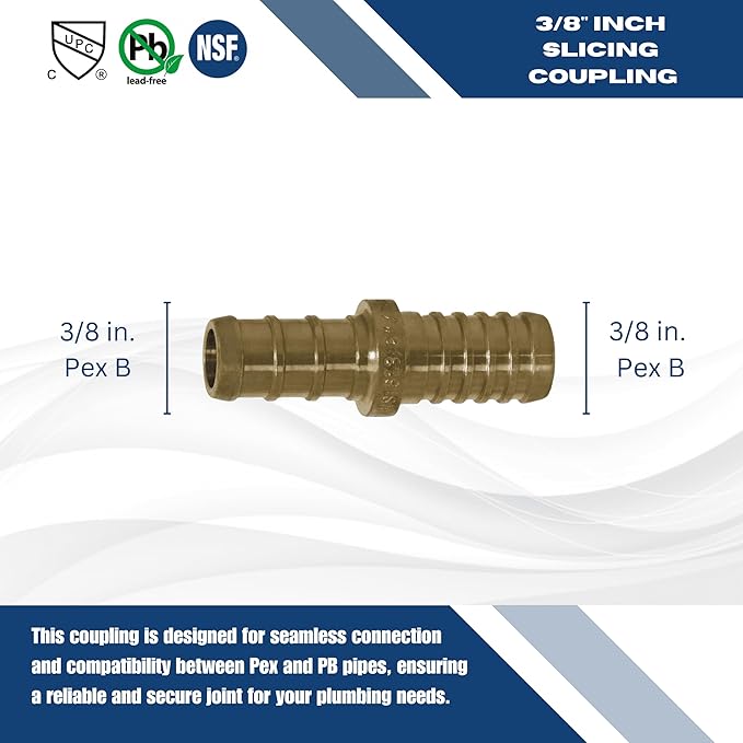 XFITTING 3/8 Inch Pex x 3/8 Inch PB (polybutylene) Slicing coupling with ring, Repair Kit, 31-2-2=2XX, 2 Pieces