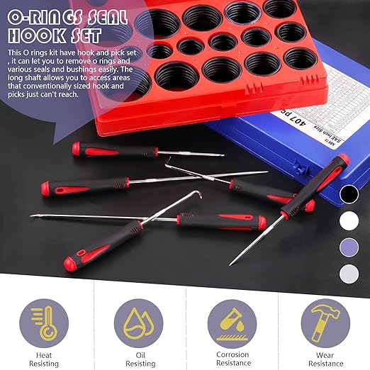 Swpeet 834Pcs Universal O-Ring Washer Kit, Nitrile Rubber O-Ring SAE Metric for Plumbing Automotive Faucet Repair