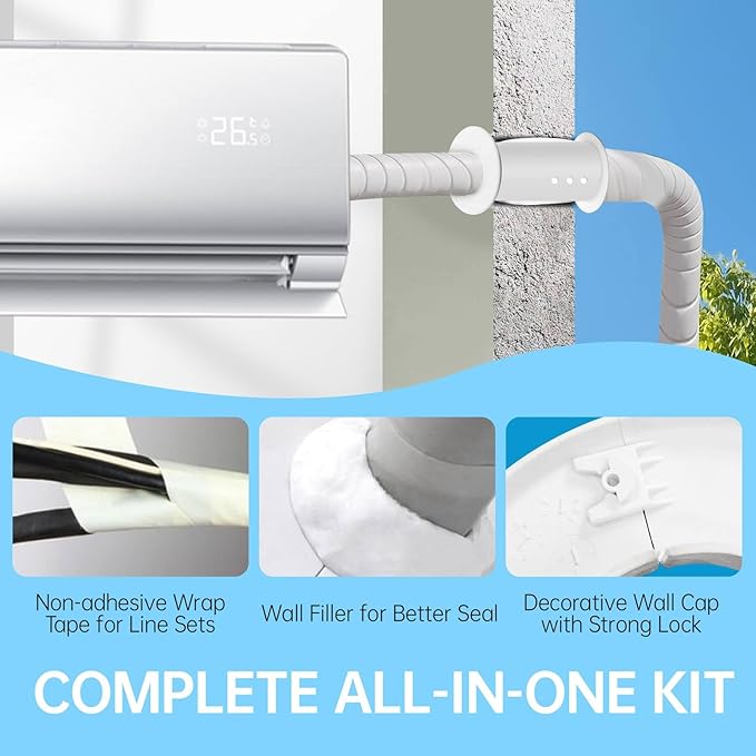Mini Split Wall Sleeve,2.36"ID AC Sleeve Through The Wall,Mini Split AC Sleeve Trough the Wall Pipe Accessories(8.66inches Length)