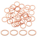 uxcell 100Pcs M12 Flat Washer Copper Washer Sealing Rings, 12mm ID 16mm OD 1mm Thickness Copper Crush Washers Metric Sealing Gasket for Plumbing Machinery Automotive