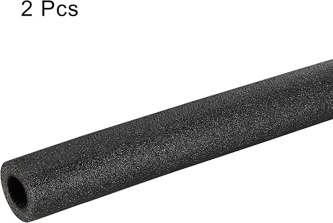 MECCANIXITY Foam Tube Sponge Protective Sleeve Black Seal Sleeve Polyethylene Pipe 20mm(0.78 Inch) ID for Pipe Insulation, Pack of 2