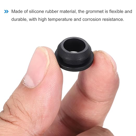 MECCANIXITY 20Pcs Snap Rubber Grommet Plug Mount Dia 11.5mm ID 8.5mm Narrow Groove Width 2mm Seal Anti-Scratch for Electrical Box Cable Pipes Black