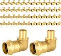 50-Pack HeSun Copper Press Fitting Elbow, 3/4" PRESS X 3/4" PEX F1807 Crimp Elbow, LF Brass
