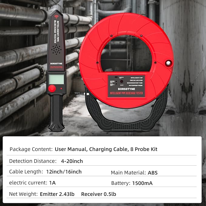 Pipe Locators Precision Blockage Detector for Water pipes underground pipes PVC pipes metal pipes Wall pipes