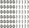 Conduit Connectors, 1 Inch Liquid Tight Connector NPT Non-Metallic for PVC Electrical Flexible Conduit Fittings, 30 Straight and 30 Angle 90 Degree, UL Listed, Grey (60-Pack)