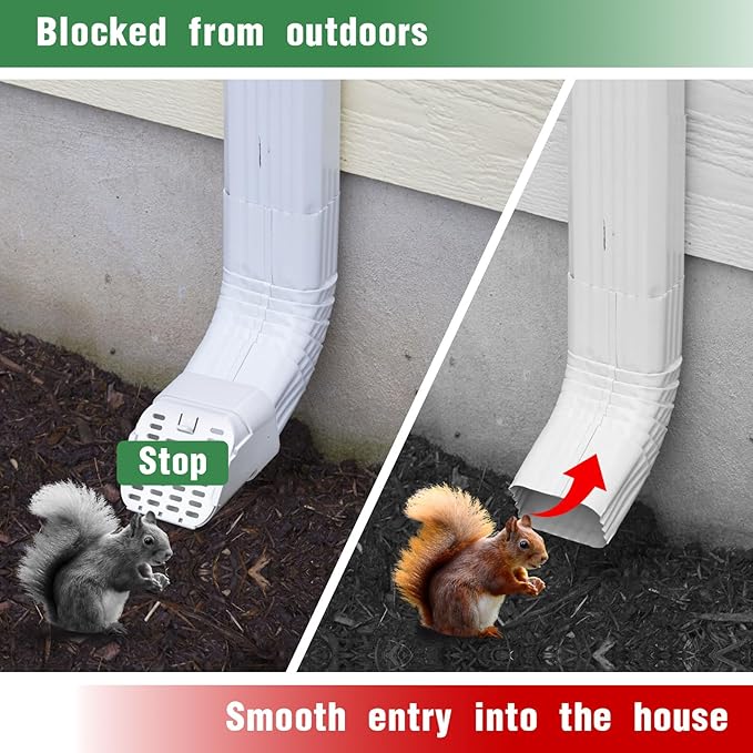 3"x4" Type-A Gutter Downspout Connector, Outlet Filter and Leaf Guard for Bottom of Downspouts