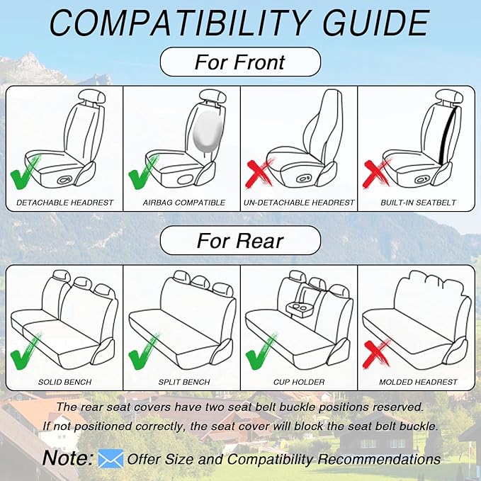 Car Seat Covers for Jaguar E-PACE 2018-2024,Breathable Nappa Leather Car Seat Protector,Front Seat Cover with Pillow Automotive Seat Cushion with Airbag Compatible(Front Seats,Beige-Brown)