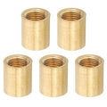 PATIKIL Lamp Pipe Brass Coupling Nut, 5 Pcs 15mm Long M10 Fine Round Thread Sleeve Lamp Pipe Adaptor Rod Connector Hardware for Light Fixture Assembly or Repair, 13mm OD.