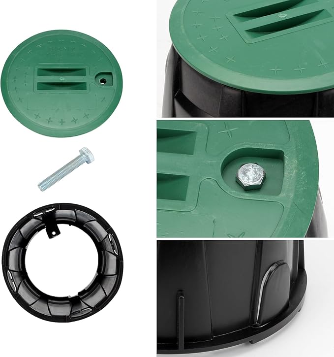 2 Pcs 10 Inch Round Valve Box Cover Lid Replacement for Outdoor Green Sprinkler System Irrigation Control Water System Lawn, Compatation with ID 8.7" OD 10" Sprinkler Valve Box