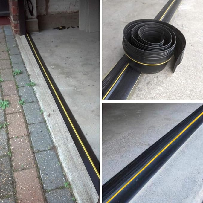 20Ft Weather Stripping Universal Garage Door Threshold Seal Strip, Garage Door Bottom Seal DIY Replacement with 20oz Glue Gel