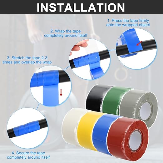 PATIKIL Grip Tape for Handles 1" x5ft, 2 Roll Self-Fusing Silicone Tape for Bike Handles Pull Up Bars Gym Equipment Plumb/Hose/Pipe Leaks Emergency, Blue
