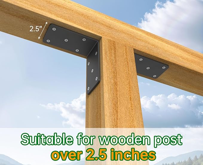 5x5“ Heavy Duty Shelf Brackets，L Brackets for Shelves Fence Pergola Brackets Angle Bracket for Post Wood，90 Degree Corner Bracket，Corner Brace for Floating Shelf Countertop Support Brackets ﻿