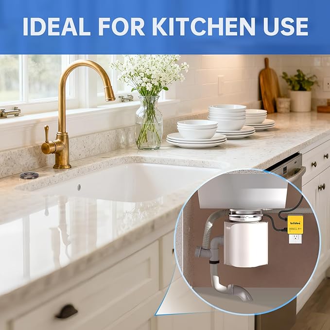 Garbage Disposal Air Switch Kit Sink Top Waste Disposal Stainless Steel Oil Rubbed Bronze On/Off Air Button Food and Waste Disposals Part by Briidea, UL Listed