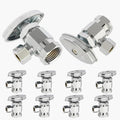 10-Pack GUOFIS Angle Stop Valve with Multi-Turn,1/2-Inch Fip Iron Pipe x 3/8-Inch OD Compression Water Shut-off Valves(LF Brass Chrome Plate)(VALVE365-10Pack)