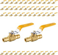 50-Pack Foskan 1/2" Brass PEX-A Ball Valve with Yellow Handle, Quarter Turn Full Port Valve for PEX-A Pipe Connection