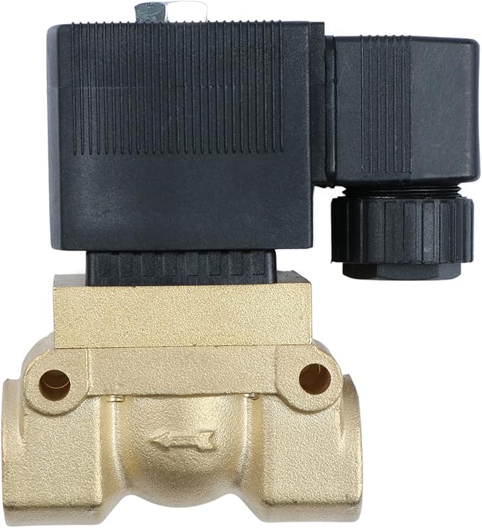 U.S. Solid 1/4" High Pressure Solenoid Valve, 12V DC, Brass, 50 bar, 300°F - Heat-Resistant, High-Pressure Valve for Industrial Use, Water, Gas, Oil and Fluid Control