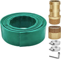 25FT Pool Backwash Hose Kit, 1.5" Lay-Flat Pool Hose Set, 25FT Discharge Pipe Hose for Pool, 1.25" Sump Pump Discharge Hose with 1-1/2" Barb and 1-1/4"FPT Pump Adapters