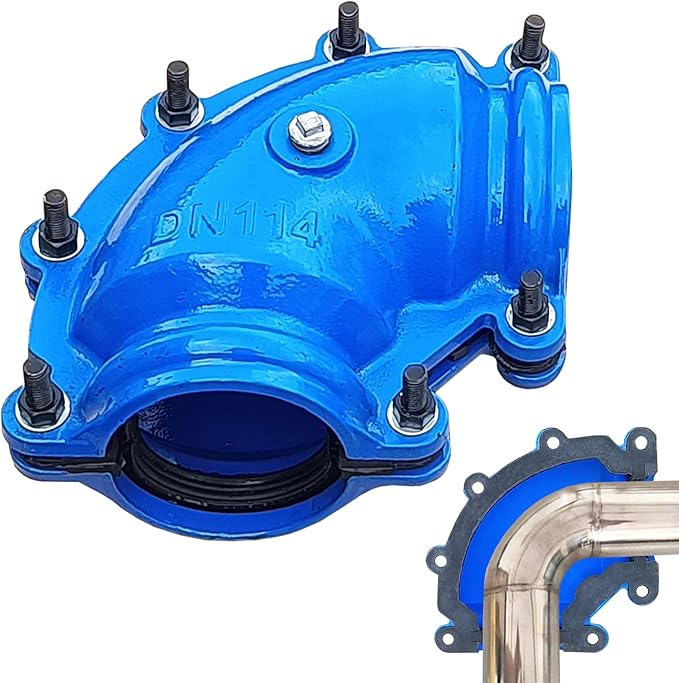 Pipe Repair Clamp For 4 Inch Welded Steel Pipe Elbow(Outer Diameter of the Pipe and Elbow are about 4.49 inch),90 Degree Elbow Leak Sealer,Long Radius,Only Suitable for Welded Steel Pipes