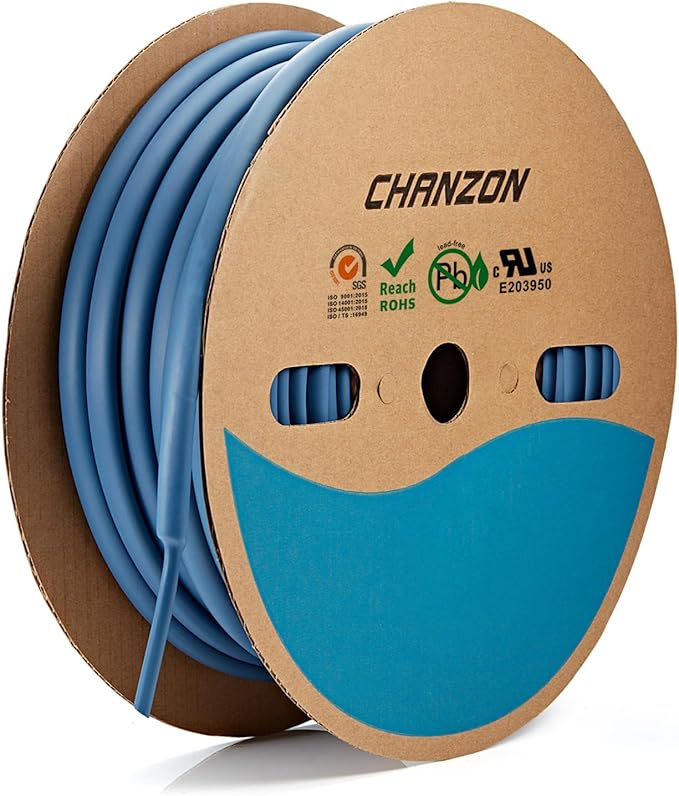 Chanzon 3:1 Ratio - 80ft Roll - Heat Shrink Tubing 3/8" (9.5mm) - Marine Grade Waterproof Adhesive Lined - (25M Total Length) Blue Polyolefin Sleeving Wrap Shrinking 3 to 1 Ratio 1pcs