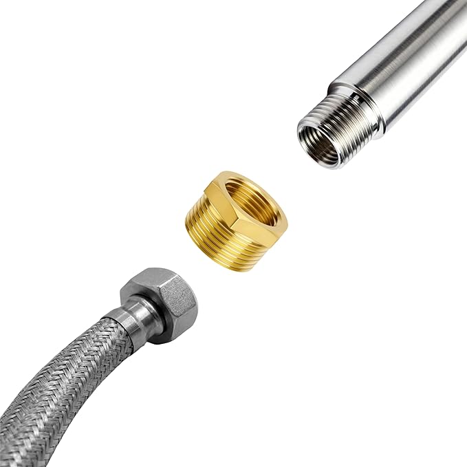 6pcs Brass Reducer Hex Bushing, 3/8" NPT Male to 1/4" NPT Female Heavy Duty Threaded Pipe Air Hose Fitting Reducer Adapter for gas,pipe,tube systems.