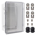 Outdoor Waterproof Electrical Box Junction Box Weatherproof IP67 ABS Plastic Enclosure Switch Router Project Box Electronics Enclosure with Mounting Plate Wall Bracket Clear 11.1"x7.5"x5.1"
